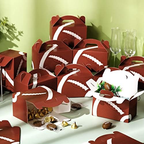 24 Pcs Football Party Treat Boxes with Handle