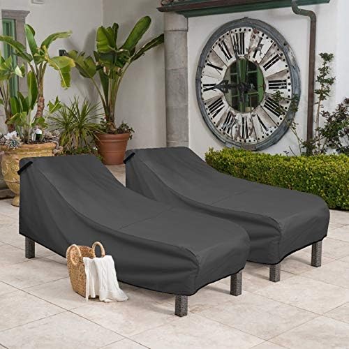 Porch Shield Chaise Lounge Cover 2 Pack - Black