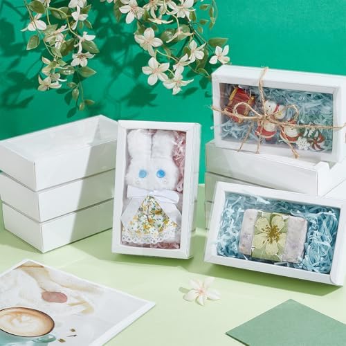 PH PandaHall 12pcs Clear Window Kraft Gift Boxes