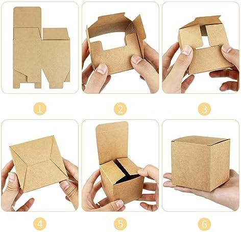 25pcs Kraft Paper Wedding Favor Boxes 315x315x315 Inch Brown