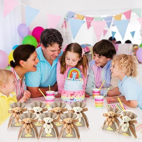 24 Pcs Plush Bear Gift Bags for Baby Shower