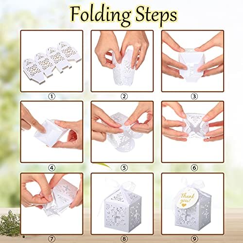 Marspark 50 White Christening Favor Boxes 2x2x3 Inch