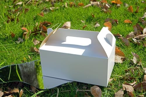 PandaPandaPPS 50 Pack White Gable Boxes 825x5x4 for Gifts and Parties