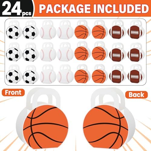 Justforjoyful 24Pcs Sports Themed Gift Bags