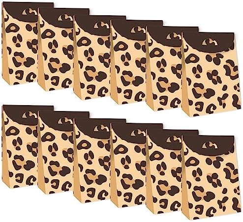 Big Dot of Happiness Leopard Print Party Goodie Bags Set of 12