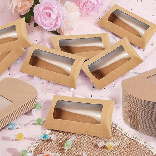 50Pcs Mini Cookie Box with Window for Party Favors