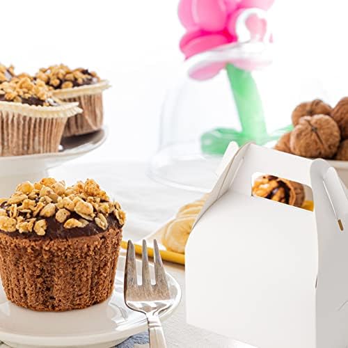 LEXININ 100 Pack White Gable Favor Boxes for Parties