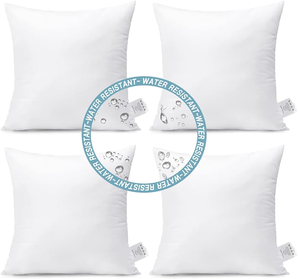 Artscope Outdoor Waterproof Throw Pillow Inserts Set of 4