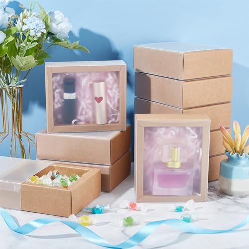 BENECREAT Kraft Gift Boxes with PVC Window