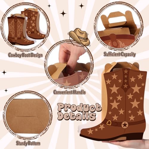 Mooliwe 12 Pcs Western Boots Party Favors Gift Boxes