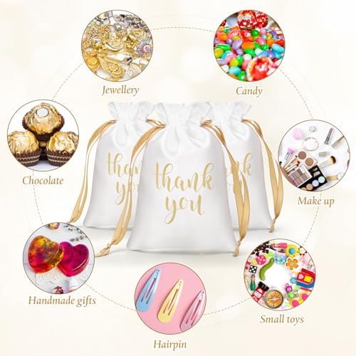 Sieral 50 Pcs Satin Gift Bags with Drawstring