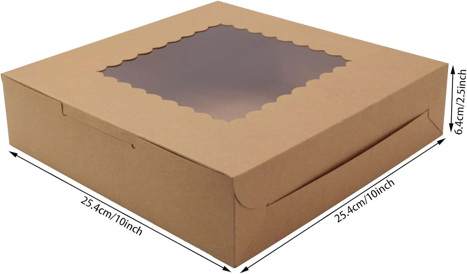 Brown Kraft Gift Boxes 10in with Window 10 Pack