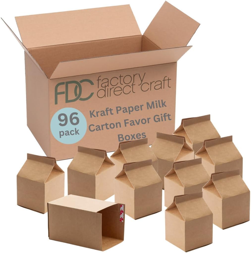 Factory Direct Craft 96 Pack Kraft Paper Party Favor Boxes