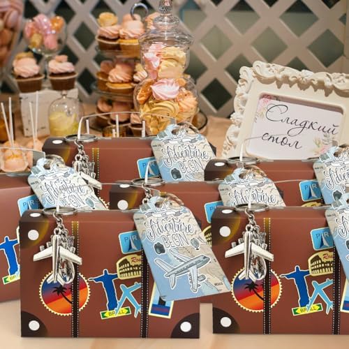 Aizhuang 50 Pcs Suitcase Party Favor Box Set