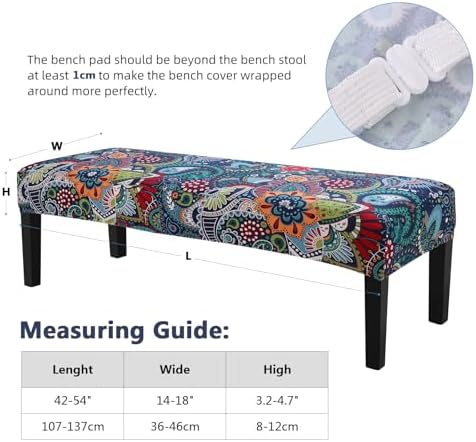 Yisun Dining Bench Covers Stretchy Washable Slipcovers