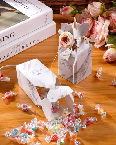 Liobelon 10 Piece Floral Gift Boxes with Ribbons