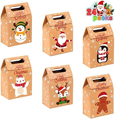 JOICEE 24pcs Christmas Gift Boxes with 6 Unique Designs
