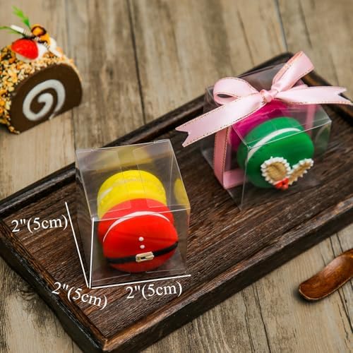 100 Pack Clear Gift Boxes for Macarons and Small Treats