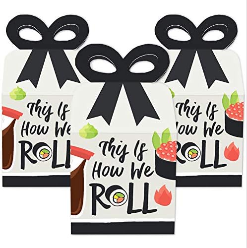 Big Dot of Happiness Lets Roll Sushi Bow Boxes Set of 12