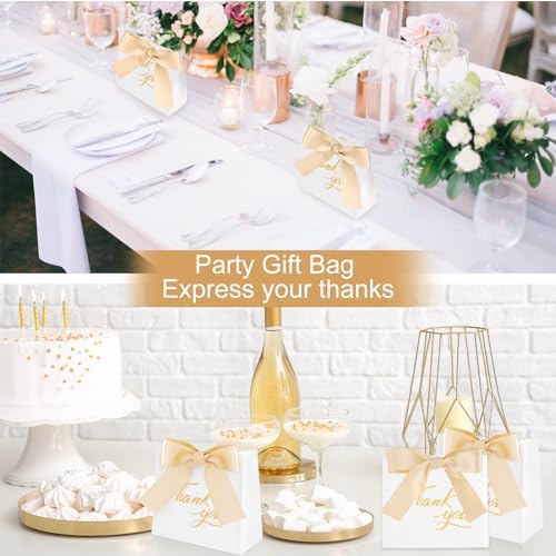 SHAIDOJIO 24Pcs Mini Gift Bags with Gold Bow
