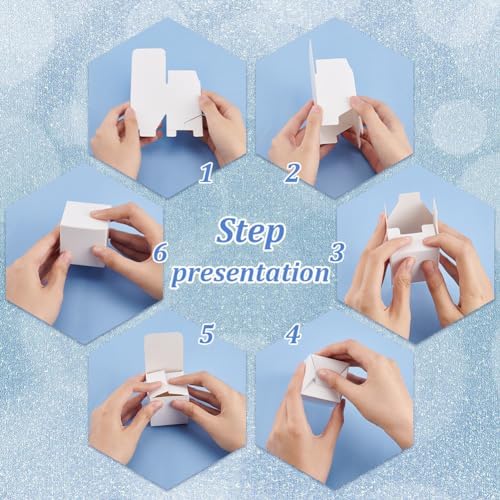 BENECREAT 60PCS White Gift Boxes with Lids for Wrapping and Parties