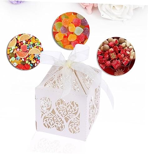 TOVINANNA 50pcs Hollow Craft Paper Gift Boxes for Wedding Party Favor