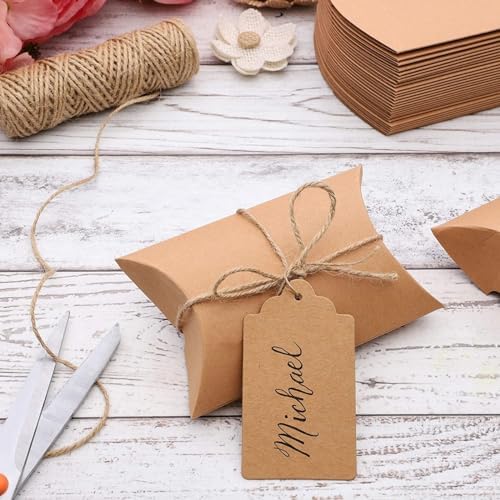 Bright Creations 50-Pack Pillow Boxes with Jute Twine