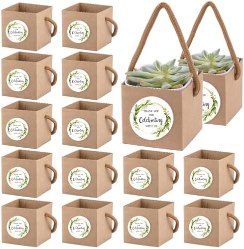 Ucnemous Succulent Wrap Bags with Thank You Stickers 40pcs
