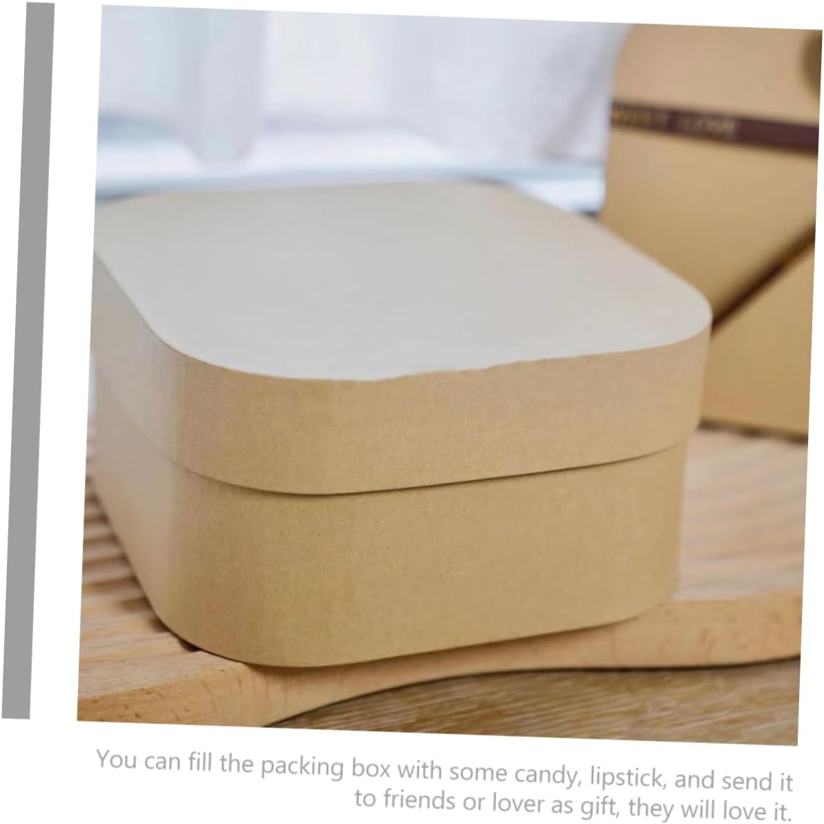 Healvian Square Corner Kraft Gift Box with Lid