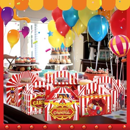 Dunzoom Carnival Themed Treat Boxes 48 Pcs