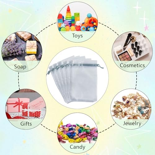 100pcs 4x6 Inch Drawstring Organza Gift Bags for Weddings