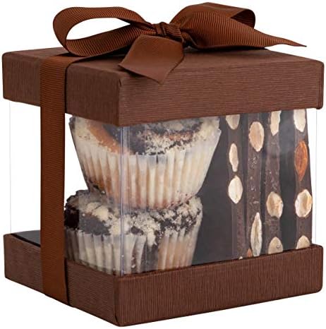 Hammont Clear Gift Box 6 Pack Brown 4x4x4