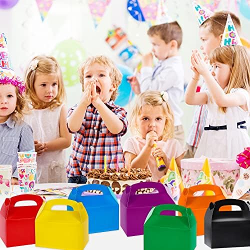 24 Pack Gable Red Candy Treat Boxes with Handles