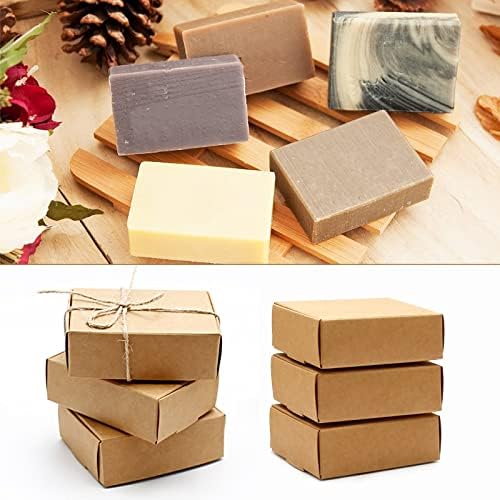 Anxingo 50 Pcs Kraft Soap Boxes for Gift Wrapping and Packaging