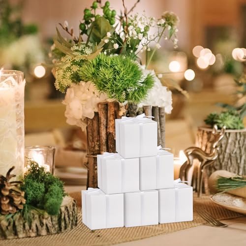 Hooqict 100 Pack White Gift Boxes for Parties