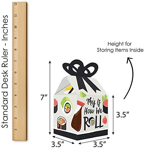 Big Dot of Happiness Lets Roll Sushi Bow Boxes Set of 12