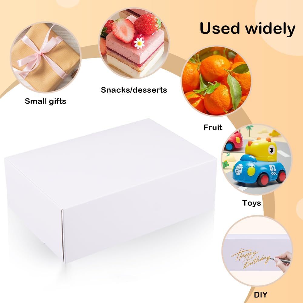 10 Pack White Gift Boxes 9x6x3 Inches Wedding Proposal Boxes