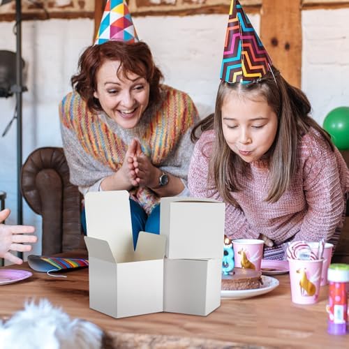GINLEBO 3x3x3 Gift Boxes - 60 Pcs White Mini Boxes for Wrapping