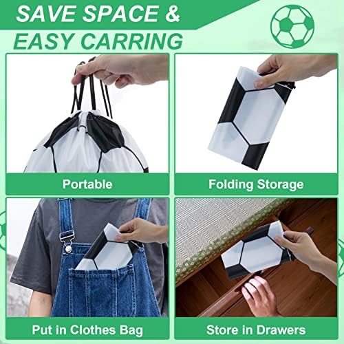 12 Pack Soccer Drawstring Bags for Gifts and Party Favs