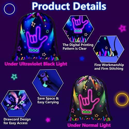 XJLANTTE Glow in the Dark Party Bags with Drawstring