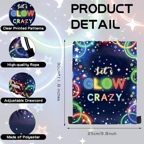 16 PCS Glow in the Dark Drawstring Gift Bags