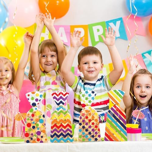 Totelux Rainbow Cellophane Gift Bags with Ties 50PCS