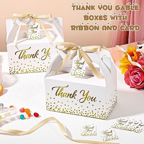 Qilery 24 Piece Thank You Gift Boxes with Ribbon and Card