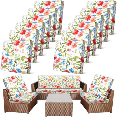Newwiee 12 Pcs Elastic Sofa Cushion Covers