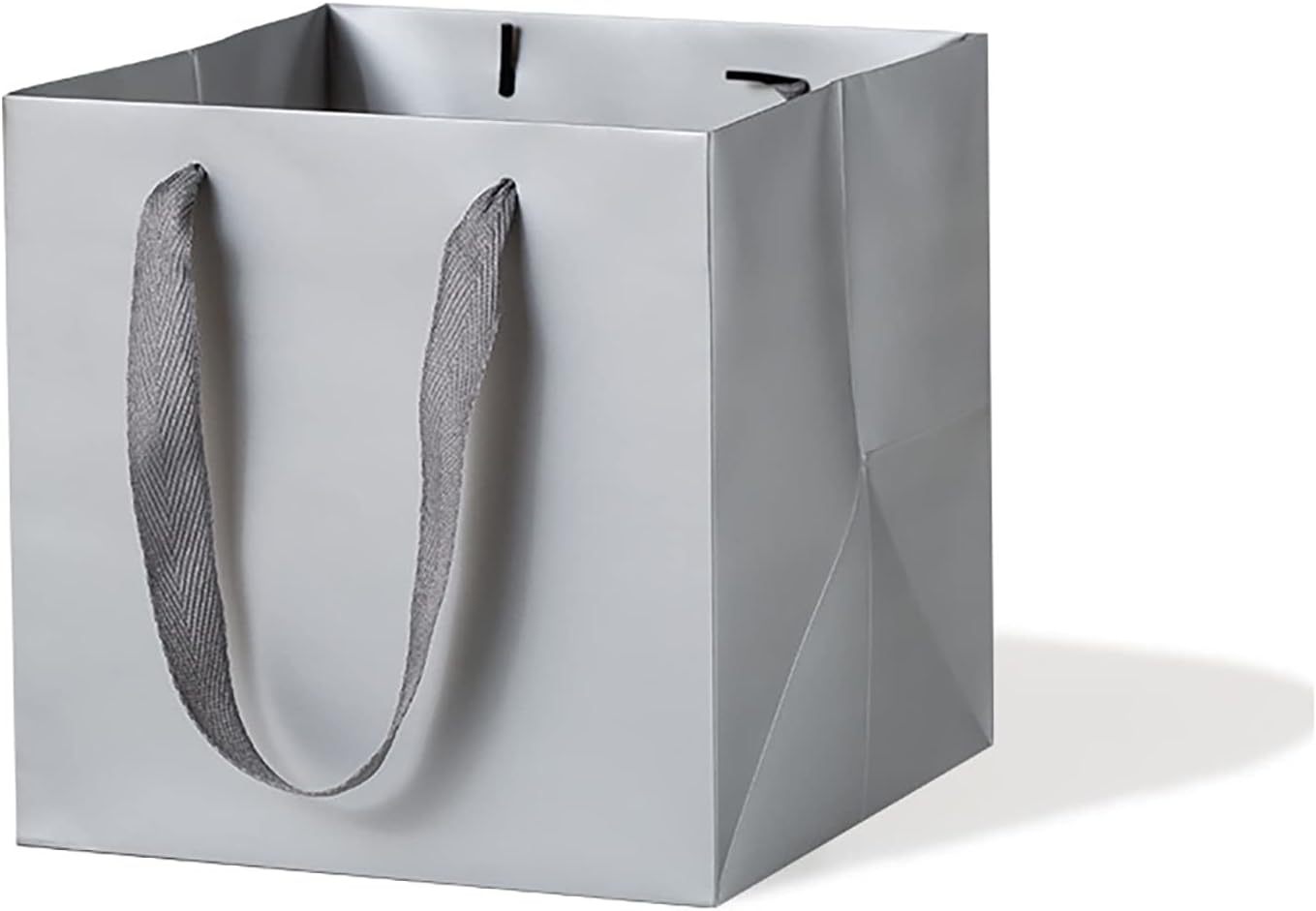 Silver Gray Square Gift Bags 12 Inch 10 CT