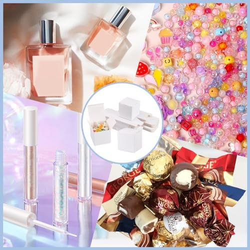BENECREAT 60PCS White Gift Boxes with Lids for Wrapping and Parties