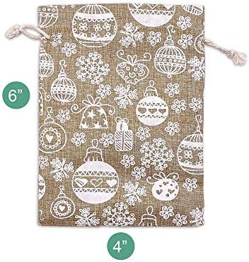 12-Pack 4x6 Reusable Jute Gift Bags with Drawstrings