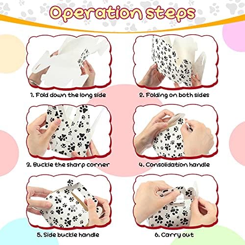 Zonon 16 Piece Paw Print Gift Box for Dog Parties