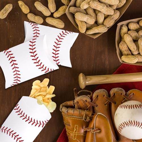 Whaline 50Pcs Baseball Theme Gift Boxes
