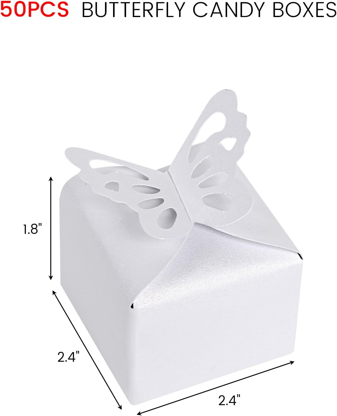 VGOODALL 50PCS 3D Butterfly Candy Gift Boxes